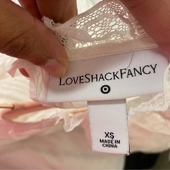 LoveShackFancy Target Talulah Pintuck Yoke Lace White Mini Dress - Picture 6 of 6